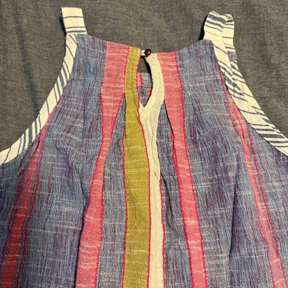NWOT Anthropologie A-line Flare Top with Colourful Stripes - Picture 2 of 5